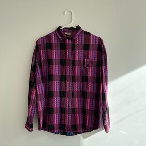 Vintage Copyright 1992 Plaid Hearts Shirt